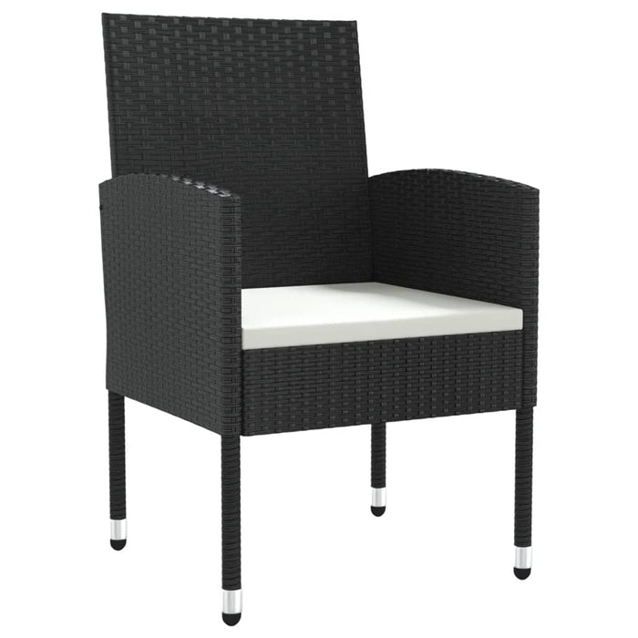 Set mobilier de grădină, 5 piese, negru, poliratan și oțel WALTI