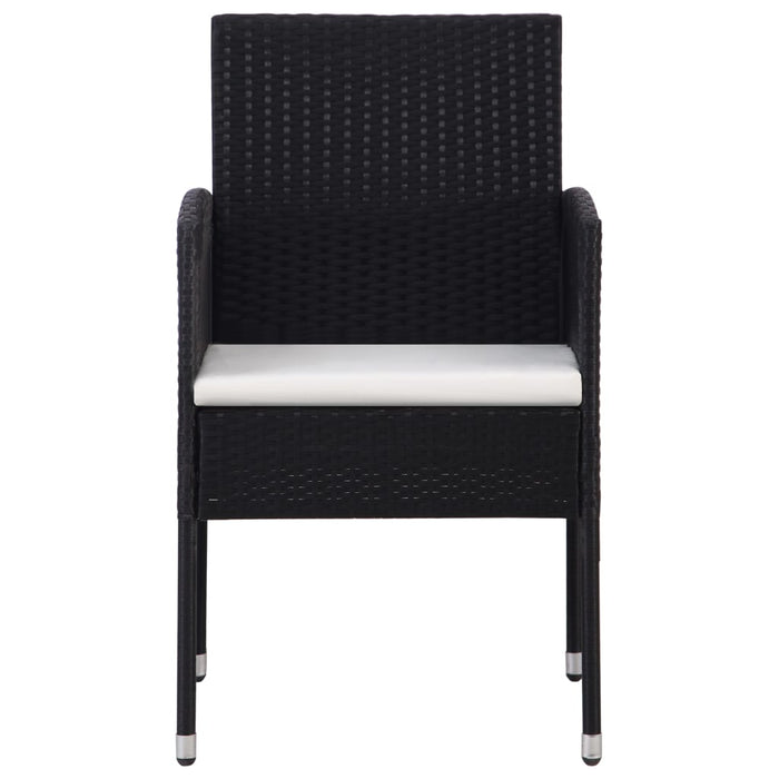 Set mobilier de grădină, 5 piese, negru, poliratan și oțel WALTI