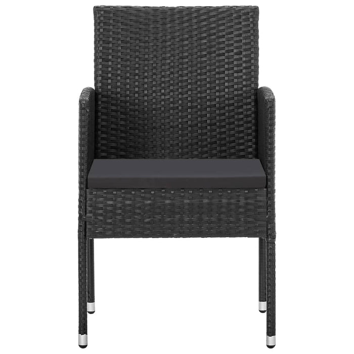 Set mobilier de grădină, 5 piese, negru, poliratan și oțel WALTI