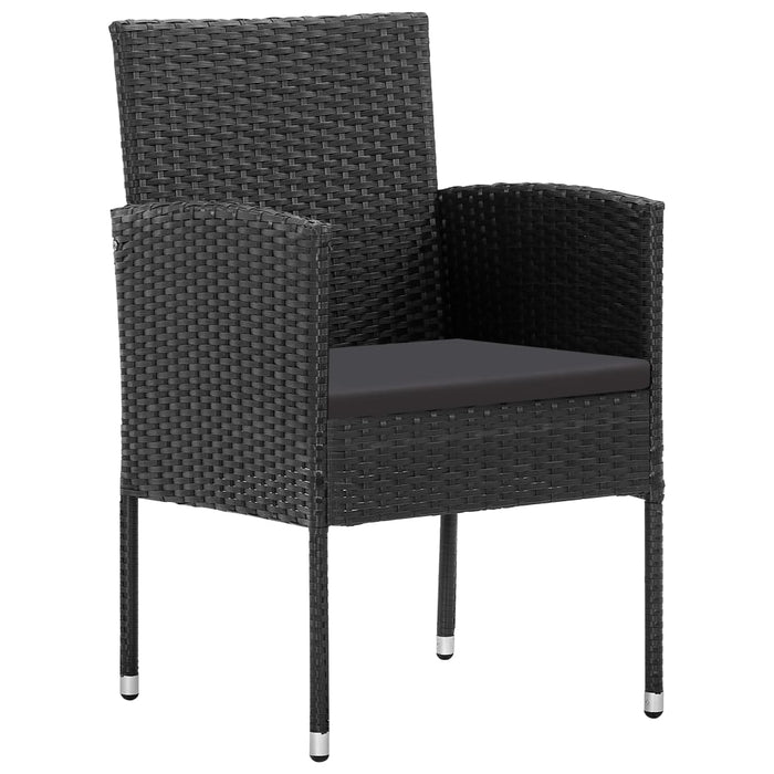 Set mobilier de grădină, 5 piese, negru, poliratan și oțel - WALTI WALTI