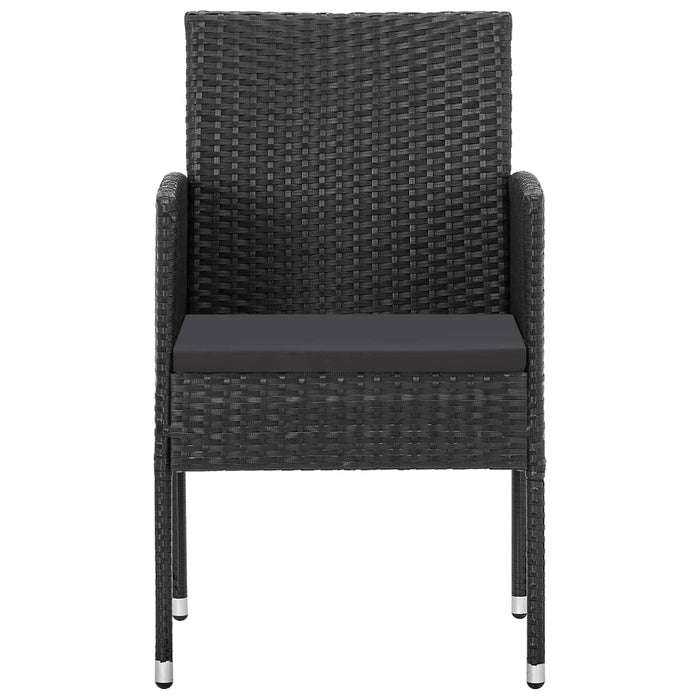 Set mobilier de grădină, 5 piese, negru, poliratan și oțel - WALTI WALTI