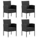 Set mobilier de grădină, 5 piese, negru, poliratan și oțel - WALTI WALTI