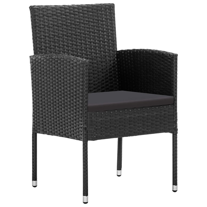 Set mobilier de grădină, 5 piese, negru, poliratan și oțel - WALTI WALTI