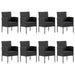 Set mobilier de grădină, 9 piese, negru, poliratan și oțel - WALTI WALTI