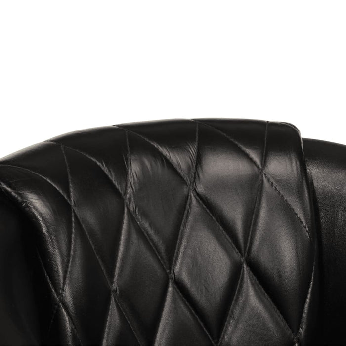 Fotoliu tubular, negru, piele naturală - WALTI WALTI
