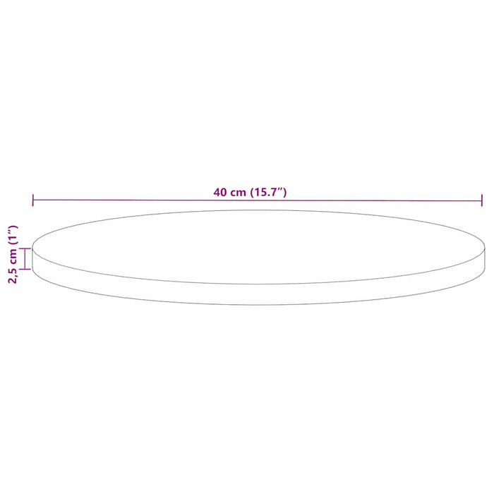 Blat de masă rotund, Ø 40x2,5 cm, lemn masiv reciclat - WALTI WALTI