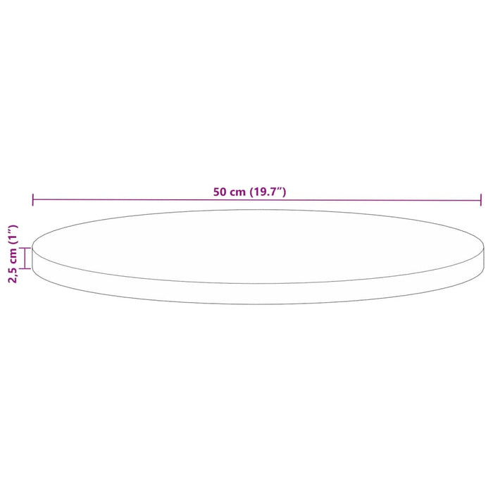 Blat de masă rotund, Ø 50x2,5 cm, lemn masiv reciclat - WALTI WALTI