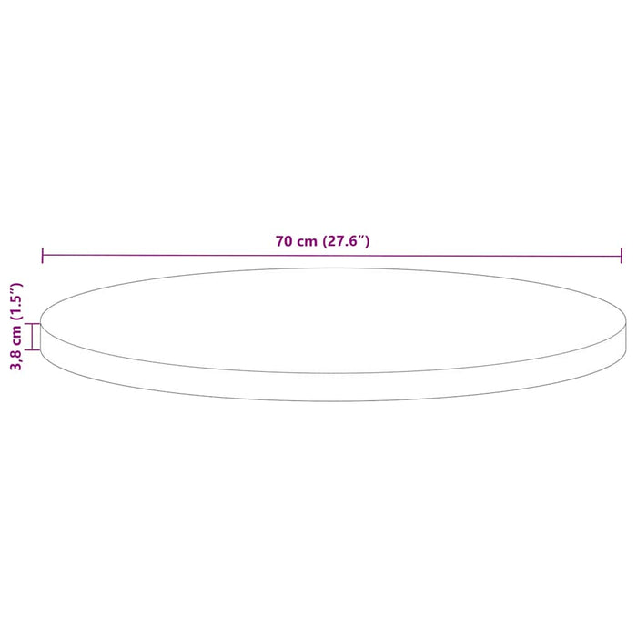 Blat de masă rotund, Ø 70x3,8 cm, lemn masiv reciclat - WALTI WALTI