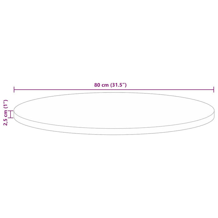 Blat de masă rotund, Ø 80x2,5 cm, lemn masiv reciclat - WALTI WALTI