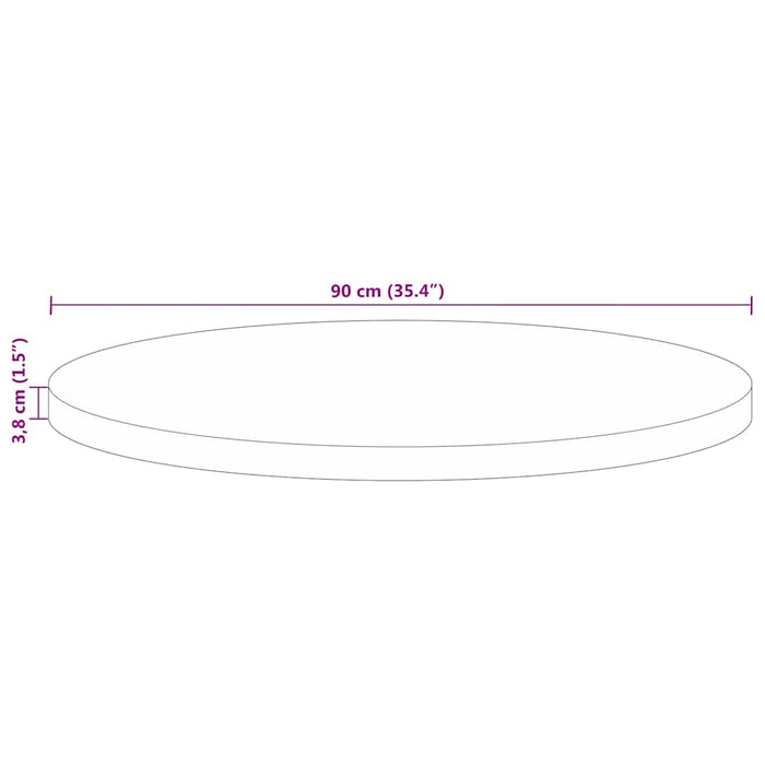 Blat de masă rotund, Ø 90x3,8 cm, lemn masiv reciclat - WALTI WALTI