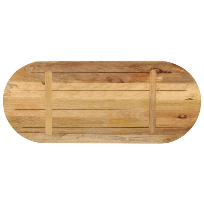 Blat de masă oval, 80x40x2,5 cm, lemn masiv mango brut - WALTI WALTI