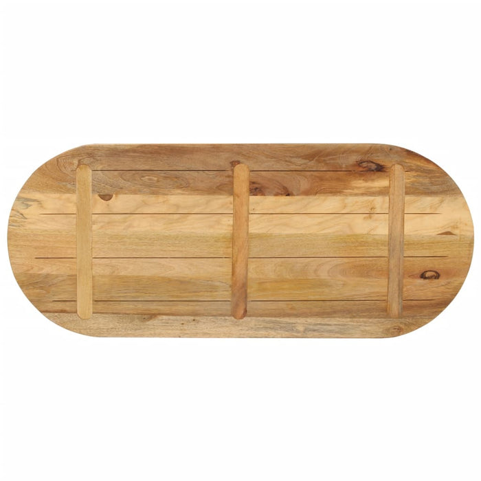Blat de masă oval, 120x50x2,5 cm, lemn masiv mango brut - WALTI WALTI