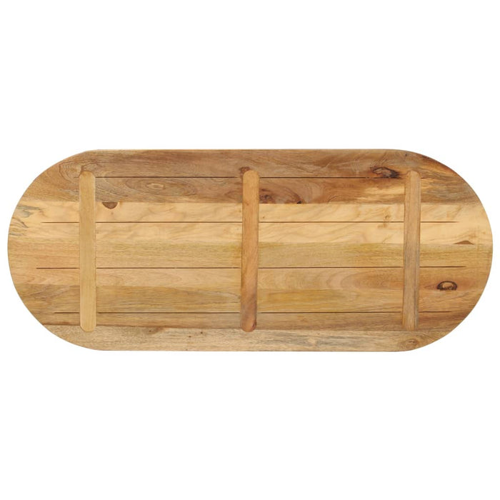 Blat de masă oval, 140x60x3,8 cm, lemn masiv mango brut - WALTI WALTI