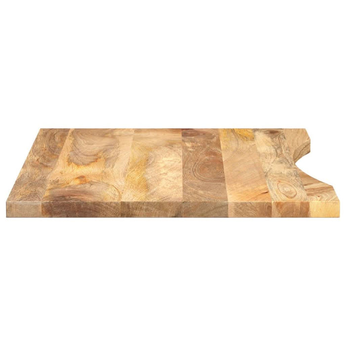 Blat birou cu decupaj curbat 80x50x2,5 cm lemn masiv mango brut - WALTI WALTI