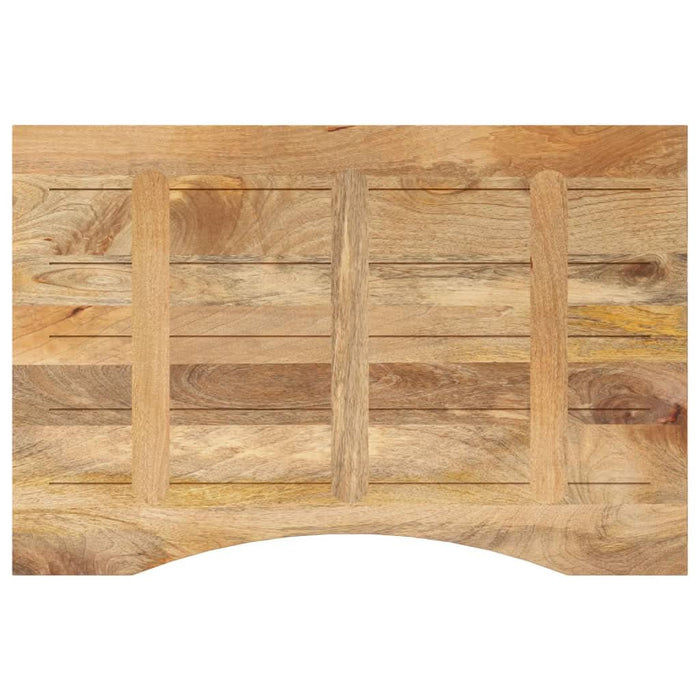 Blat birou cu decupaj curbat 80x50x2,5 cm lemn masiv mango brut - WALTI WALTI