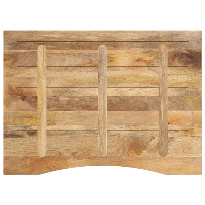 Blat birou cu decupaj curbat 100x80x2,5cm lemn masiv mango brut - WALTI WALTI