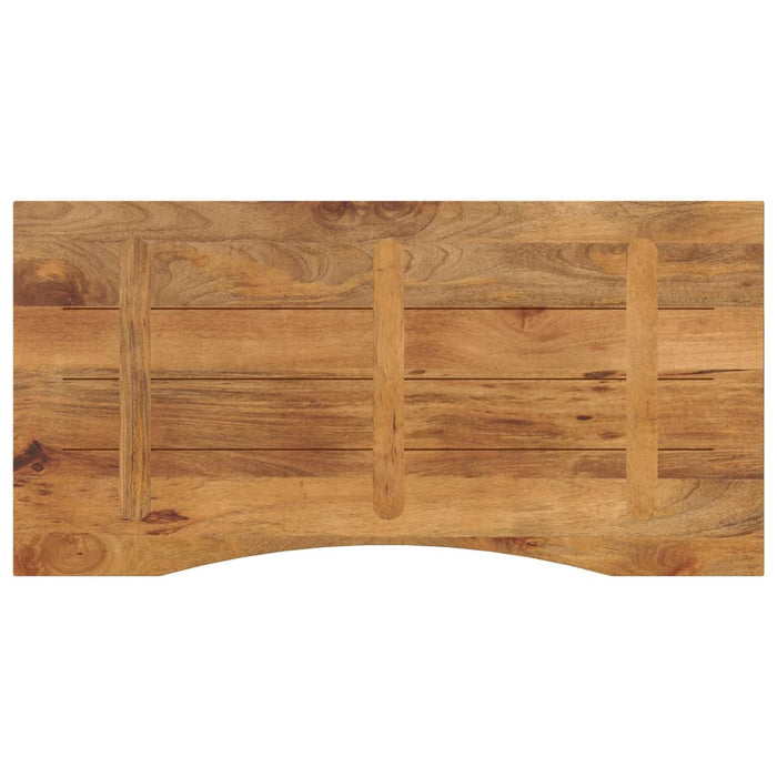 Blat birou cu decupaj curbat 140x60x2,5cm lemn masiv mango brut - WALTI WALTI