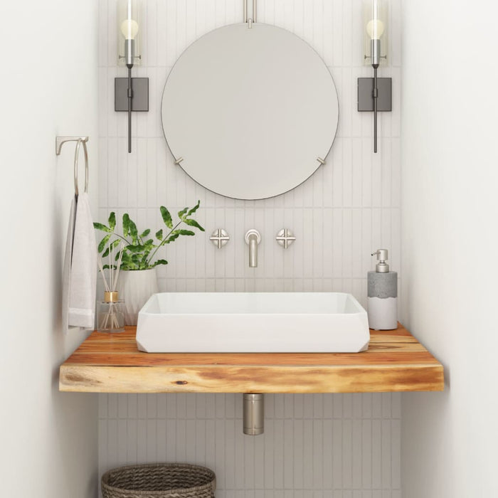 Blat de baie, 80x60x2,5 cm, dreptunghiular, lemn masiv acacia - WALTI WALTI