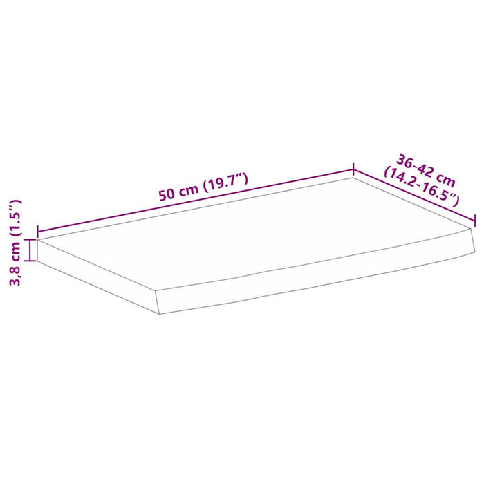 Blat de masă margine naturală, 50x40x3,8 cm, lemn masiv mango - WALTI WALTI