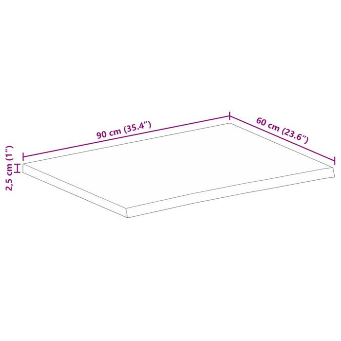 Blat de masă contur organic 90x60x2,5 cm lemn masiv de mango - WALTI WALTI