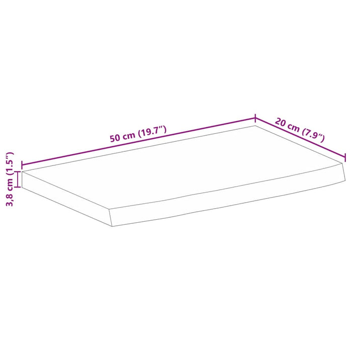 Blat de masă contur organic 50x20x3,8 cm lemn masiv de mango - WALTI WALTI