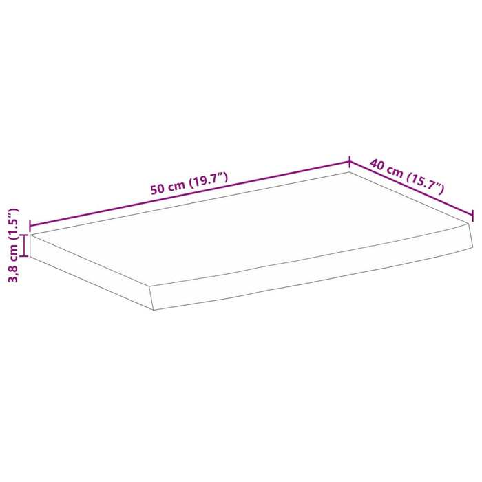 Blat de masă contur organic 50x40x3,8 cm lemn masiv de mango - WALTI WALTI