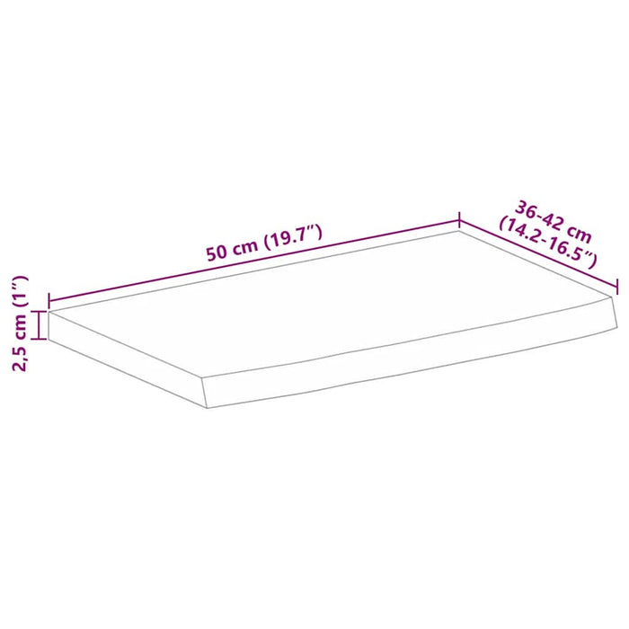 Blat de masă contur organic 50x40x2,5 cm lemn masiv de mango - WALTI WALTI