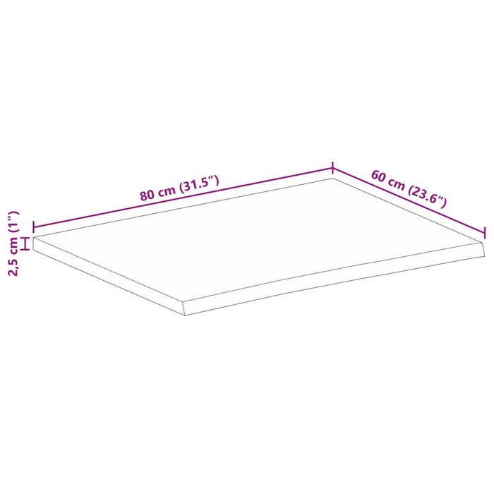 Blat de masă contur organic 80x60x2,5 cm lemn masiv de mango - WALTI WALTI
