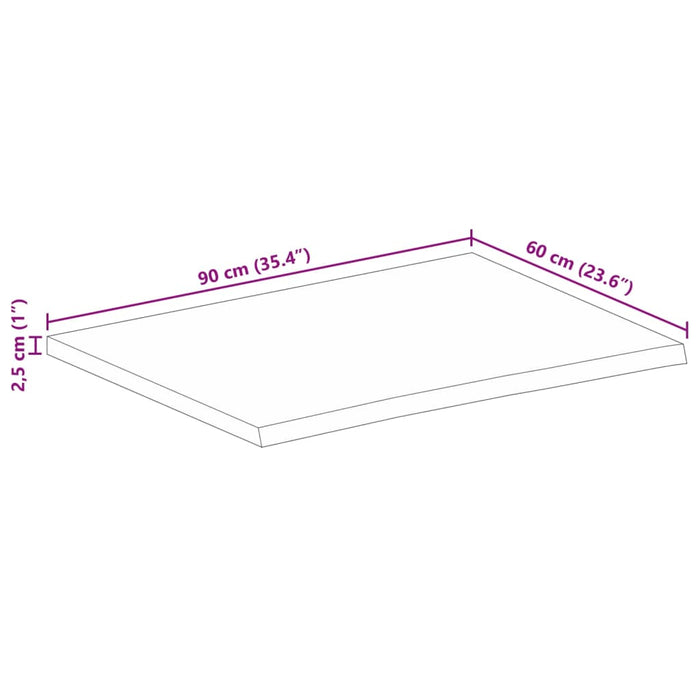 Blat de masă contur organic 90x60x2,5 cm lemn masiv de mango - WALTI WALTI