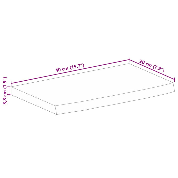 Blat de masă contur organic 40x20x3,8 cm lemn masiv de mango WALTI