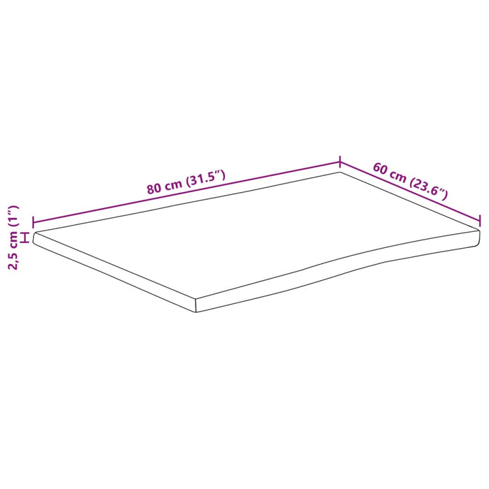 Blat masă 80x60x2,5 cm lemn masiv mango - WALTI WALTI