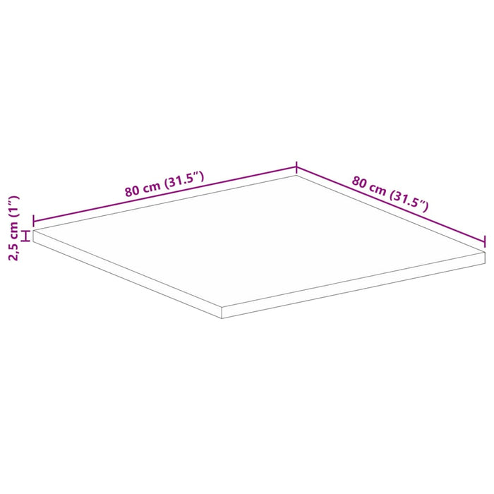 Blat de masă pătrat, 80x80x2,5 cm, lemn masiv reciclat - WALTI WALTI