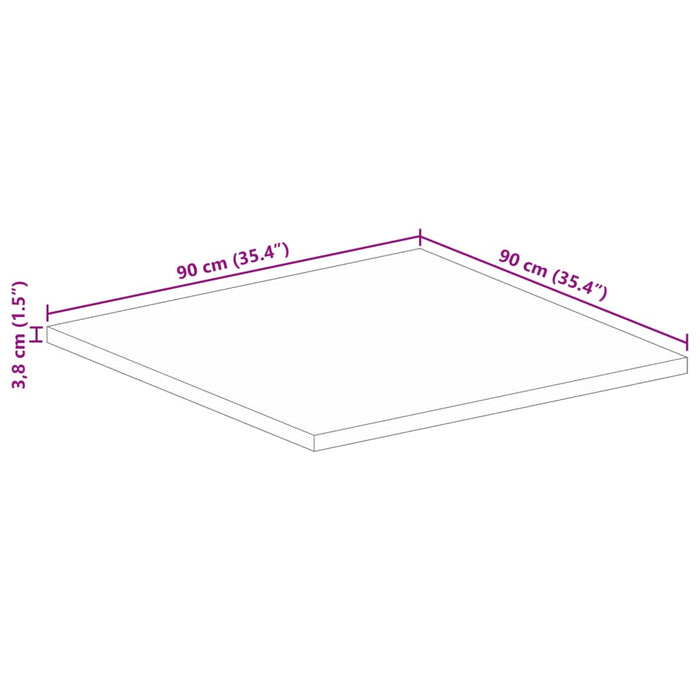 Blat de masă pătrată, 90x90x3,8 cm, lemn masiv reciclat - WALTI WALTI