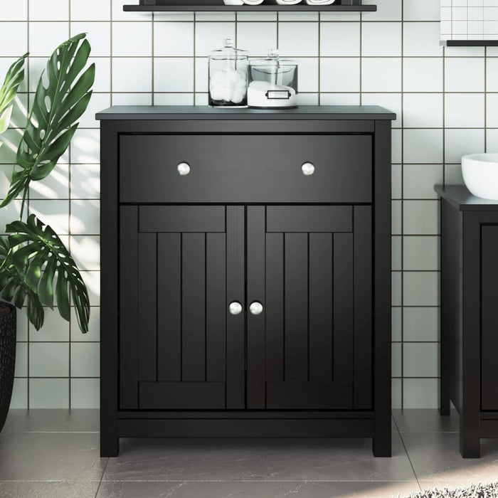 Dulap de baie BERG, negru, 69,5x34x80 cm, lemn masiv de pin - WALTI WALTI