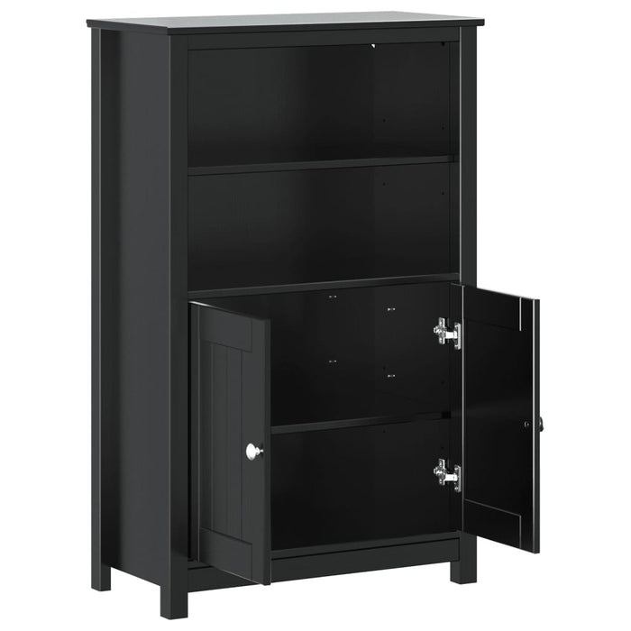 Dulap de baie BERG, negru, 69,5x34x110 cm, lemn masiv de pin - WALTI WALTI