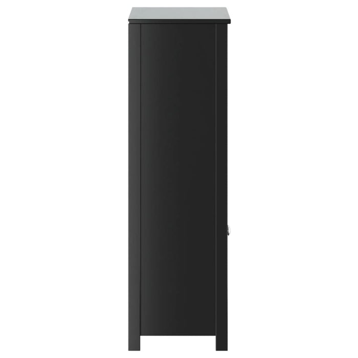 Dulap de baie BERG, negru, 69,5x34x110 cm, lemn masiv de pin - WALTI WALTI