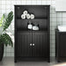 Dulap de baie BERG, negru, 69,5x34x110 cm, lemn masiv de pin - WALTI WALTI