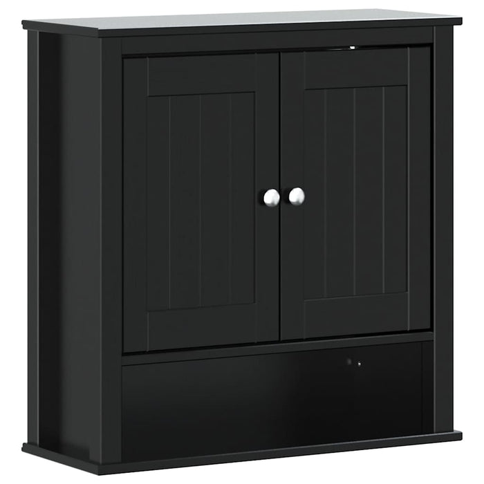 Dulap de baie de perete "BERG" negru 69,5x27x71,5 cm lemn masiv - WALTI WALTI