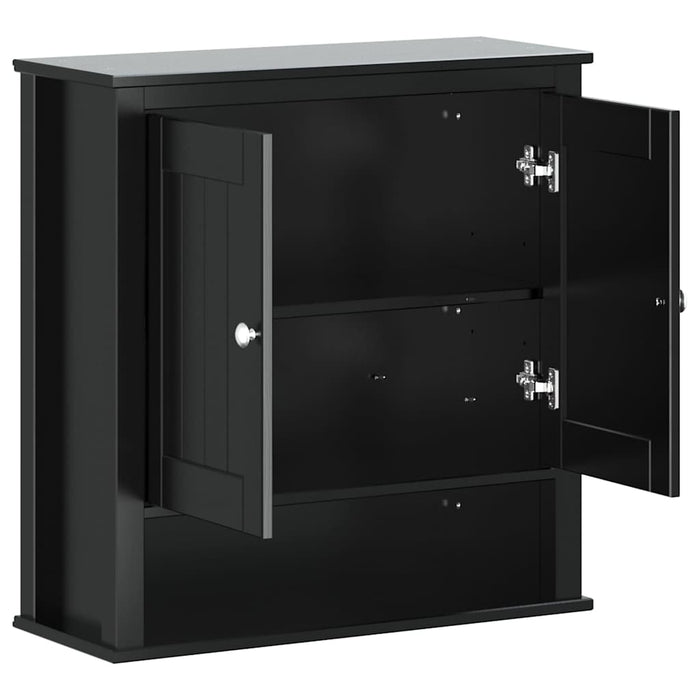 Dulap de baie de perete "BERG" negru 69,5x27x71,5 cm lemn masiv - WALTI WALTI