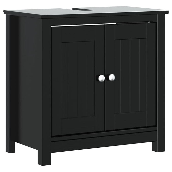 Dulap chiuvetă de baie BERG, negru, 60x34x59 cm, lemn masiv pin - WALTI WALTI