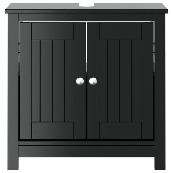 Dulap chiuvetă de baie BERG, negru, 60x34x59 cm, lemn masiv pin - WALTI WALTI