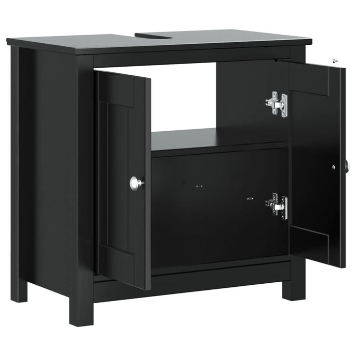 Dulap chiuvetă de baie BERG, negru, 60x34x59 cm, lemn masiv pin - WALTI WALTI