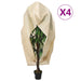 Huse de plante din fleece cu fermoar 4 buc. 70 g/m² 1,55x1,55 m - WALTI WALTI