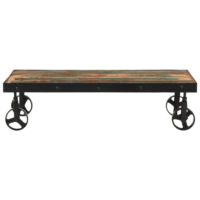 Măsuță de cafea cu roți, 100x55x26 cm, lemn masiv reciclat - WALTI WALTI