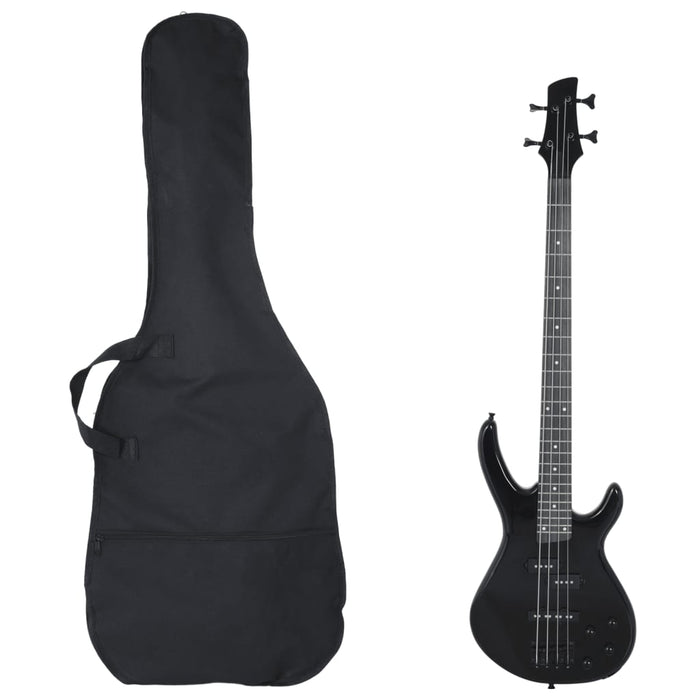 Chitara bass electrică începători, cu husă, negru, 4/4 46" - WALTI WALTI
