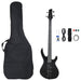 Chitara bass electrică începători, cu husă, negru, 4/4 46" - WALTI WALTI