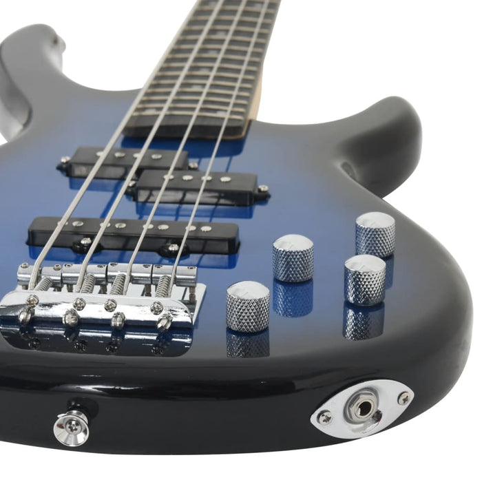 Chitara bass electrică începători, husă, albastru/negru 4/4 46" - WALTI WALTI
