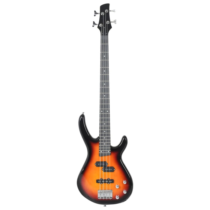 Chitara bass electrică începători, cu husă, maro/negru, 4/4 46" - WALTI WALTI