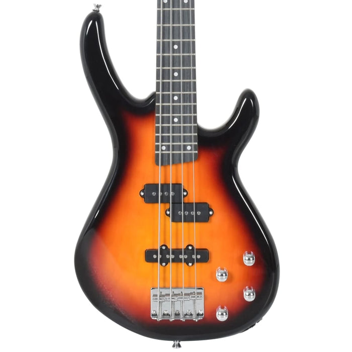 Chitara bass electrică începători, cu husă, maro/negru, 4/4 46" - WALTI WALTI