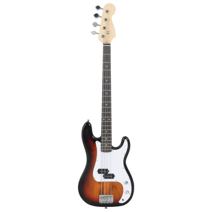 Chitara bass electrică începători, cu husă, maro/alb, 4/4 46" - WALTI WALTI